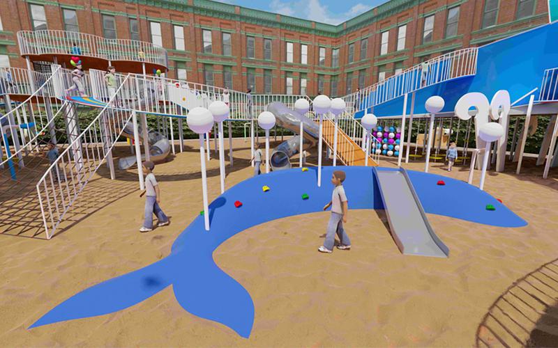 Cute Whale Form Customized Outdoor Playground