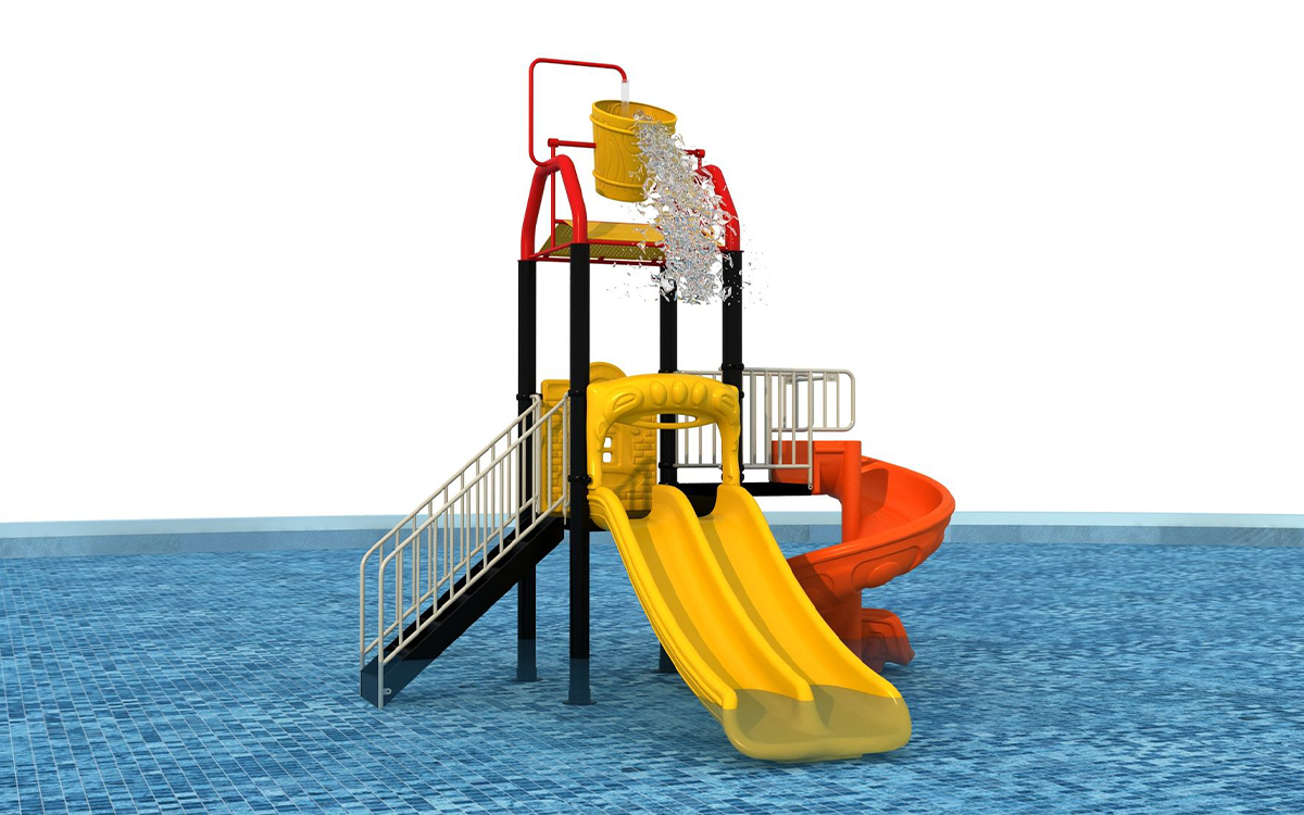 Red Single Slide Water Outdoor Playground