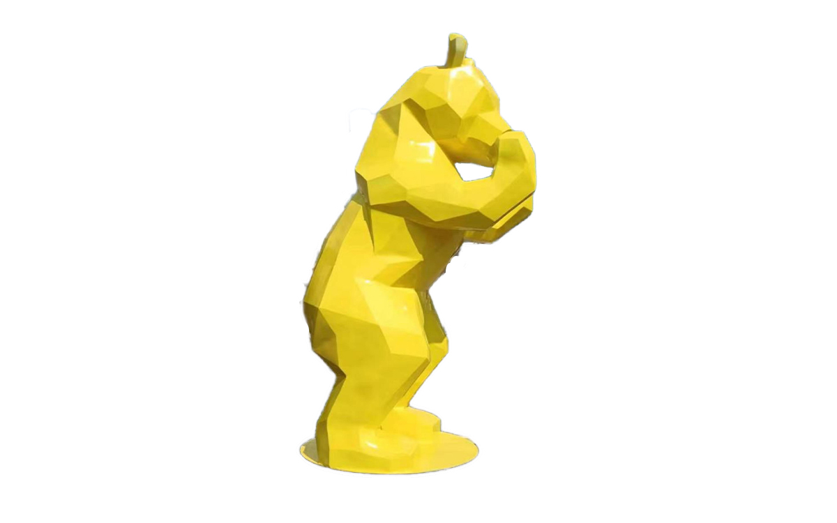 Yellow Bear Fiberglass Sculpture