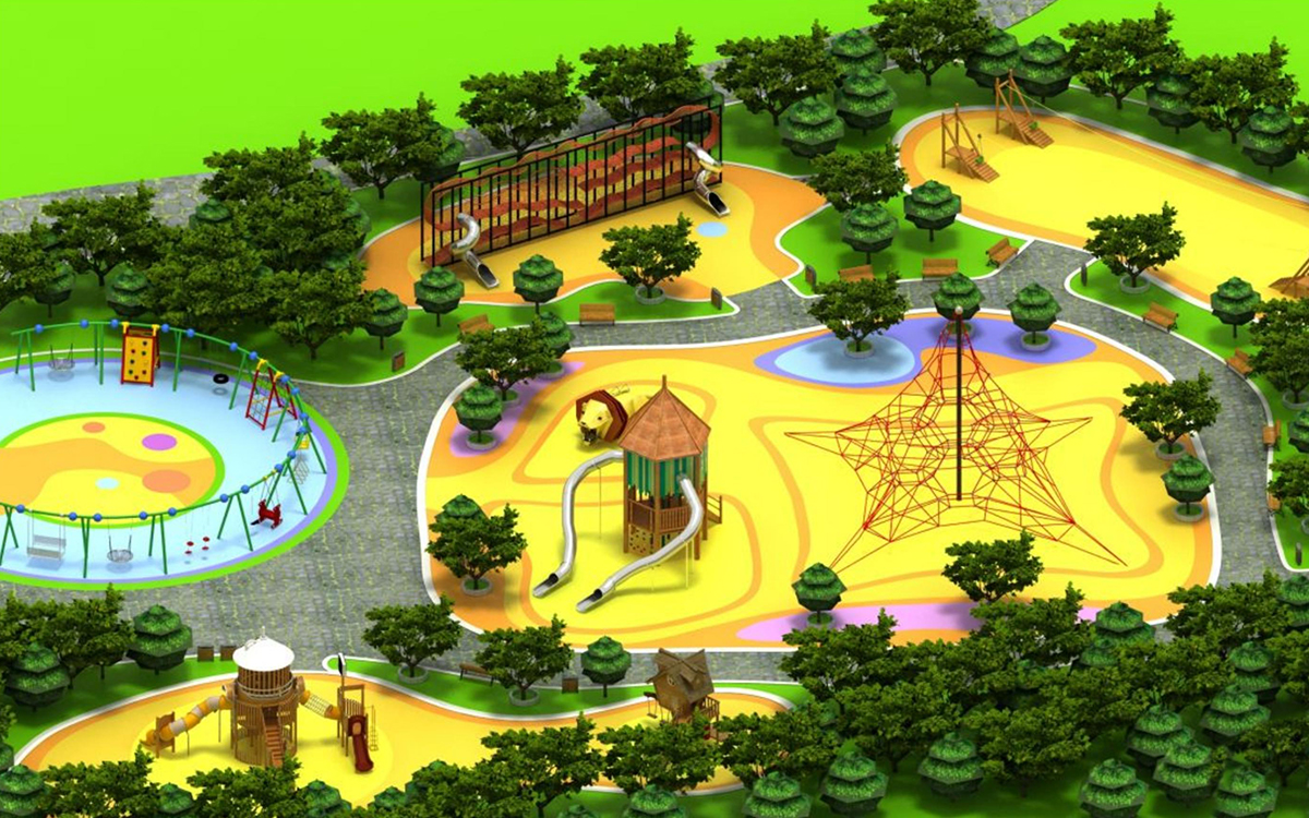 Twin Towers Combination Modeling Series Customized Outdoor Playground
