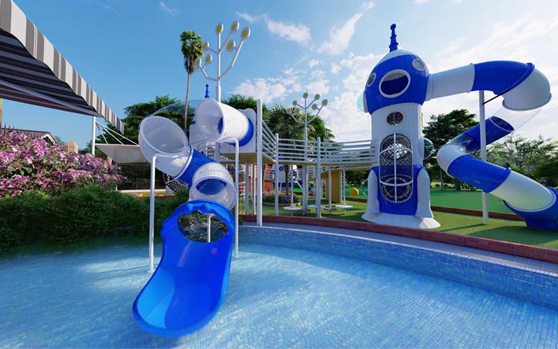 Blue And White Fashion Customized Outdoor Playground