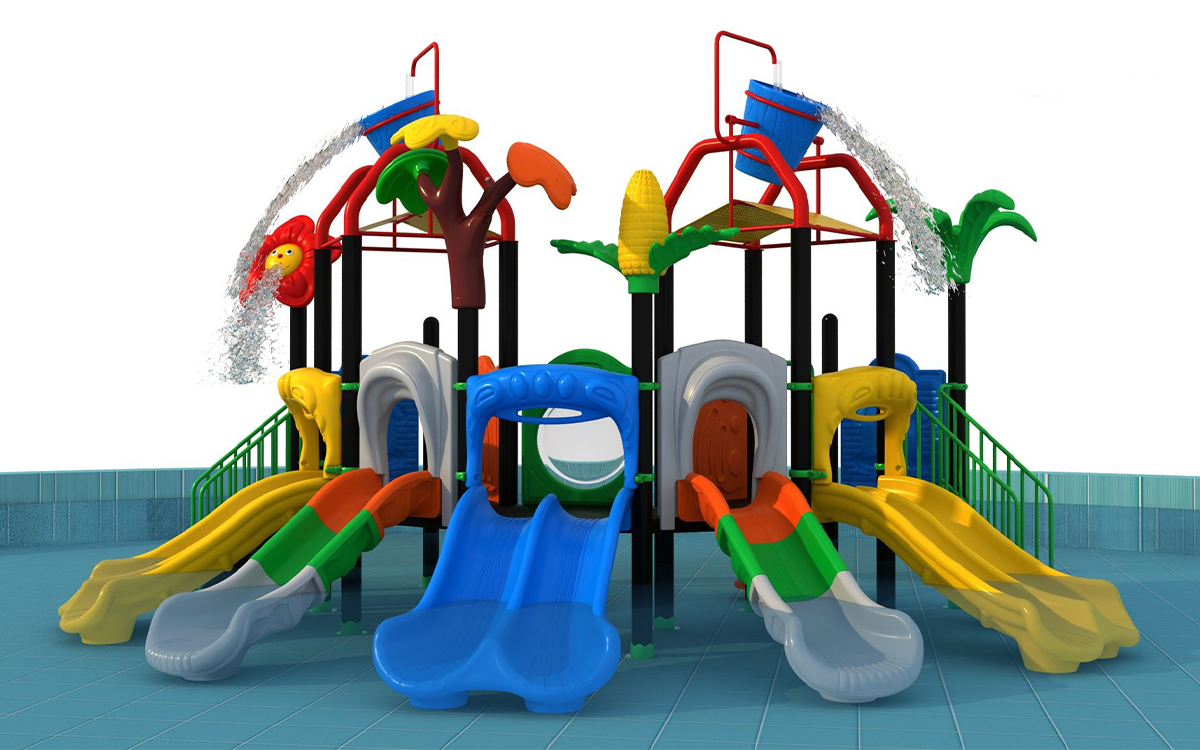 Forest Style Multiple Slides Water Outdoor Playground